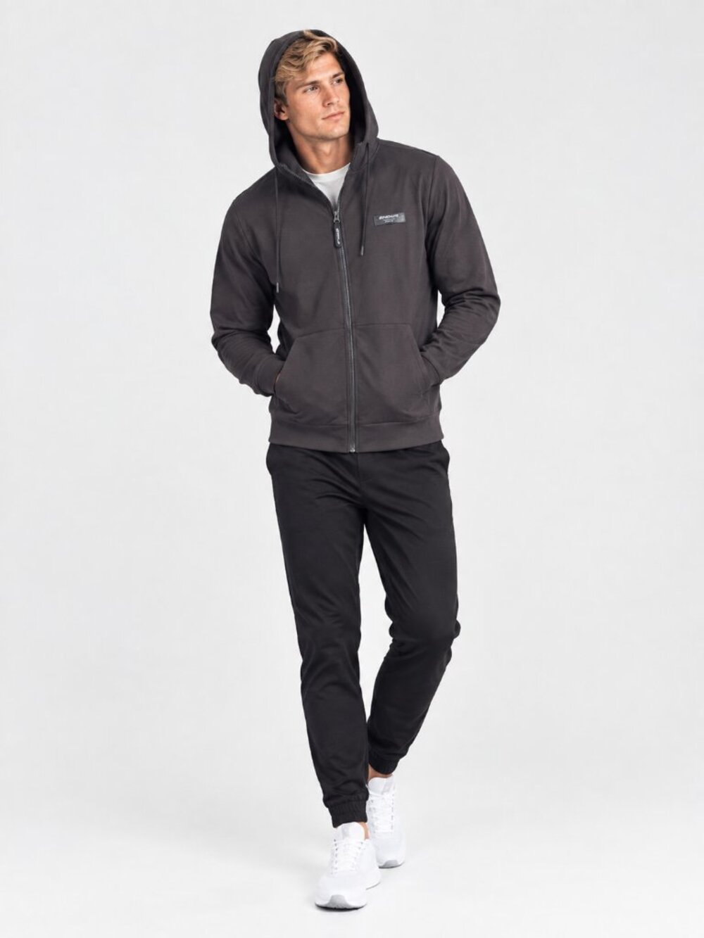 NWT Endeavor Athletic Men The Dynamic Warmup Hoodie Dark Oak Cooling Performance - Picture 2 of 10
